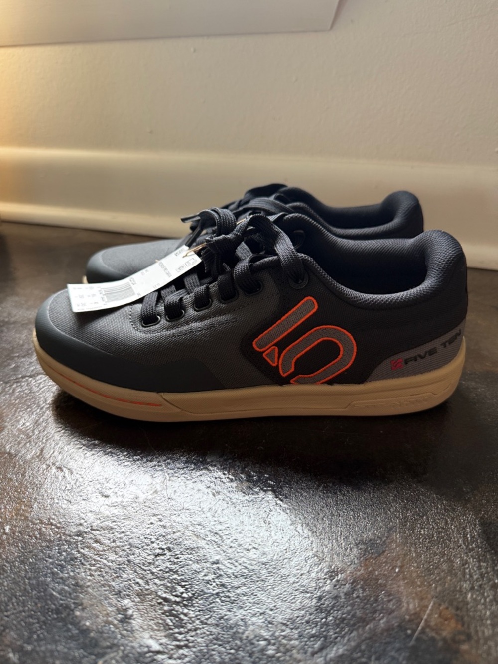 Adidas Women’s Dark Gray Five Ten Shoes with Orange Logo